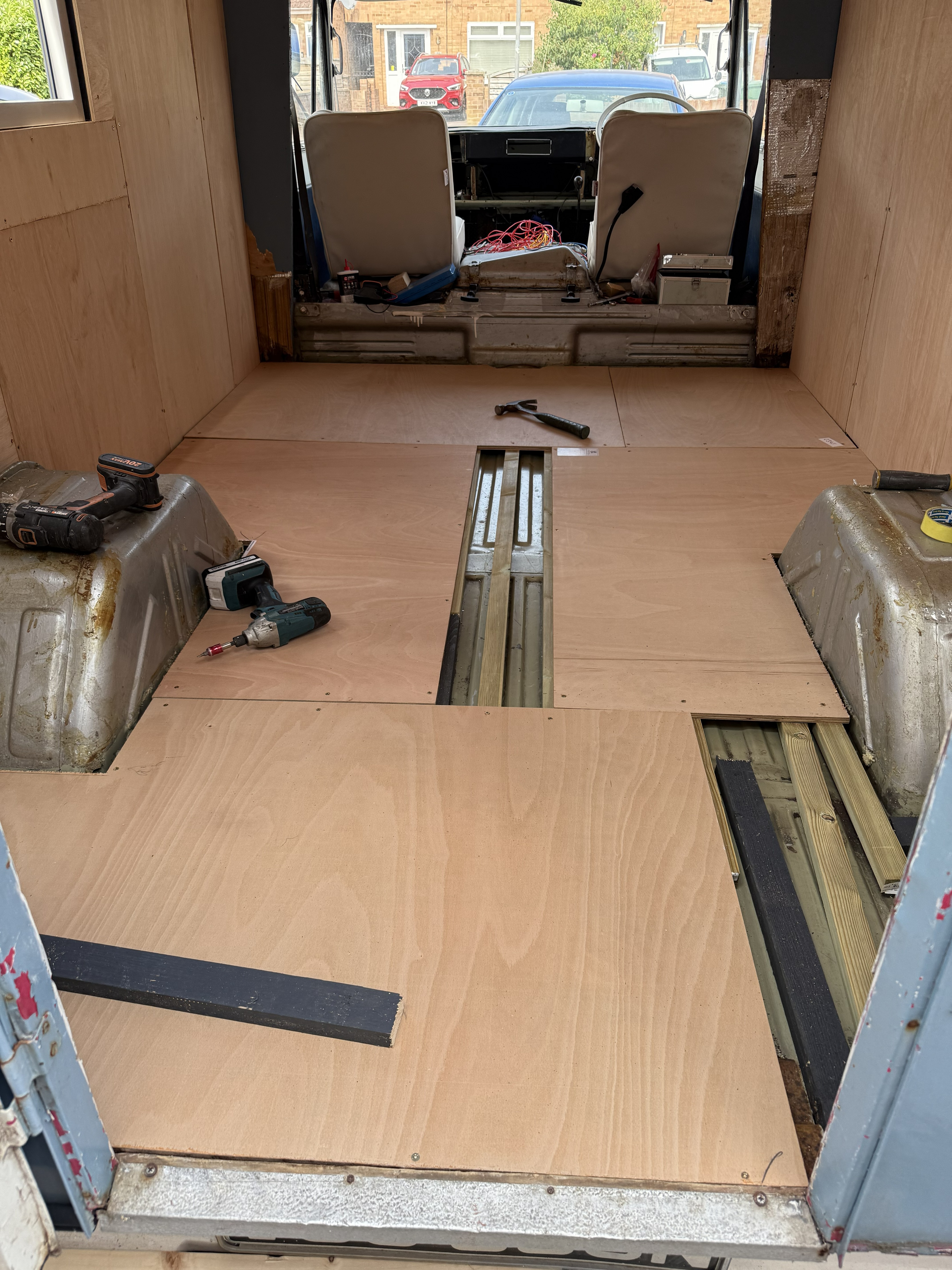 Preparing Betty's interior floor